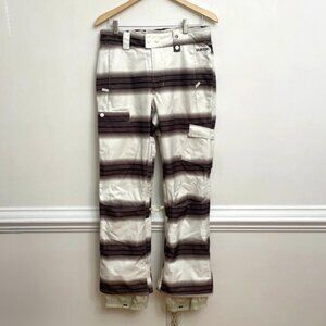 Burton The White Collection Snow Pants Men’s S‎ Brown Stripe Snowboard Ski